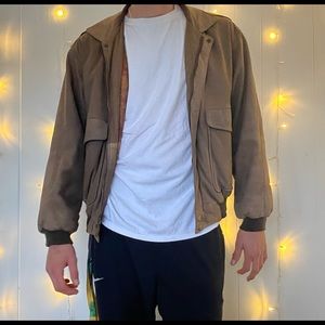 Authentic structure outerwear suede bomber jacket
